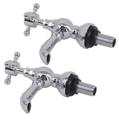SunDaze Traditional Twin Hot and Cold Basin Sink Taps Bathroom Cross Handle