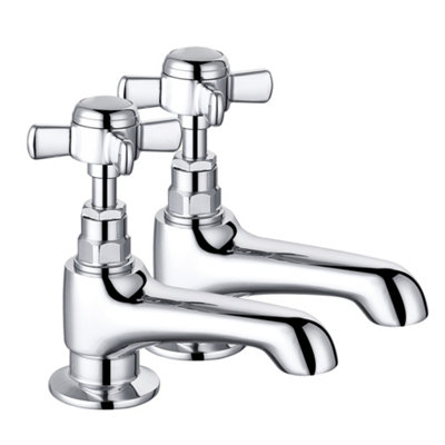 SunDaze Traditional Twin Hot & Cold Bath Tap Vintage Bathroom Sink Cross Handle Chrome Price Comparisons | Compare The Build