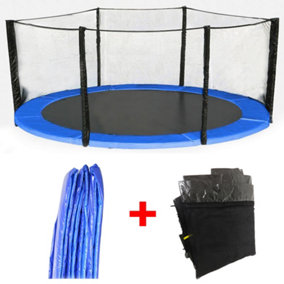 SunDaze Trampoline Pads Replacement Safety Spring Cover Padding Blue and Safety Net Enclosure Surround Set 6FT (183cm)