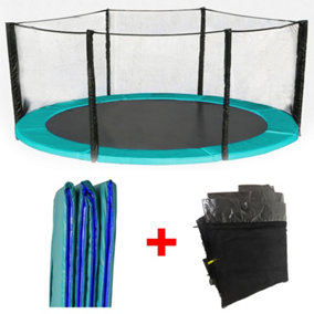 SunDaze Trampoline Pads Replacement Safety Spring Cover Padding Green Safety Net Enclosure 10FT (305cm) for 6 Poles
