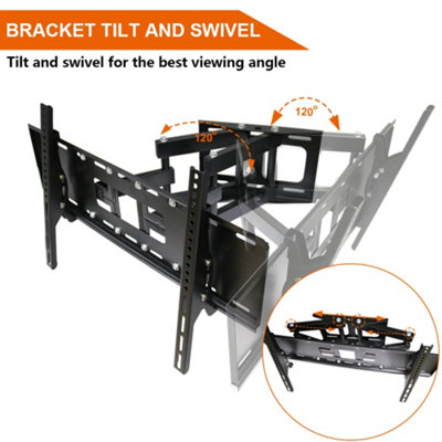SunDaze TV Wall Mount Swivel & Tilt Bracket for 32"-70" TV LCD LED Plasma Flat Curved Screens - 5