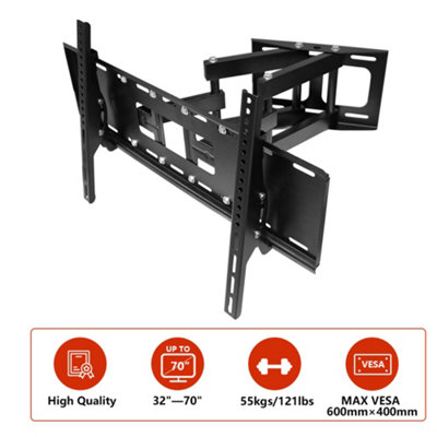SunDaze TV Wall Mount Swivel & Tilt Bracket for 32"-70" TV LCD LED Plasma Flat Curved Screens - 8
