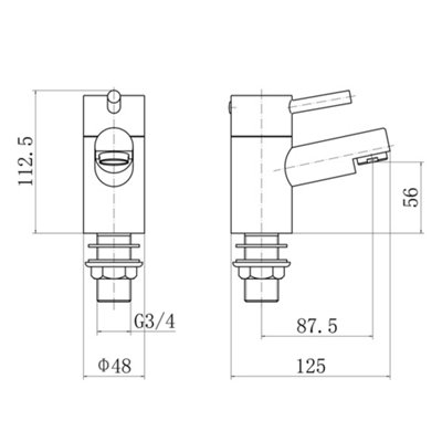 SunDaze Twin Chrome Hot & Cold Bath Tap Modern Bathroom Lever Faucet - 5