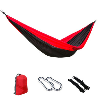 SunDaze Ultralight Travel Camping Hammock Breathable Quick-drying Nylon Red&Dark Grey