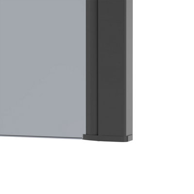 SunDaze Walk In Shower Enclosure Wet Room Grey Glass Screen Return Panel - 300x1950mm - 3