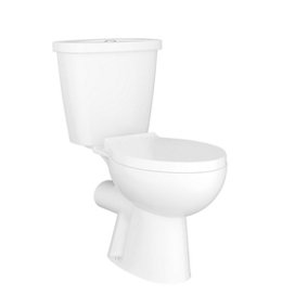 SunDaze White Ceramic Close Coupled WC Modern Toilet with Soft Close Seat