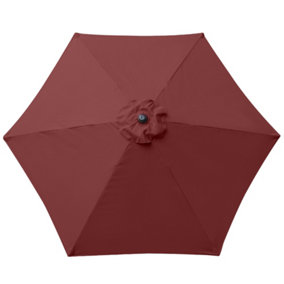 SunDaze Wine Red Replacement Parasol Fabric Garden Umbrella Canopy Cover for 2.5m 6 Arm Parasols