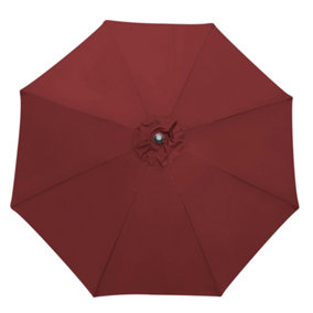 SunDaze Wine Red Replacement Parasol Fabric Garden Umbrella Canopy Cover for 2.7m 8 Arm Parasols