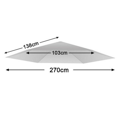 SunDaze Wine Red Replacement Parasol Fabric Garden Umbrella Canopy Cover for 2.7m 8 Arm Parasols