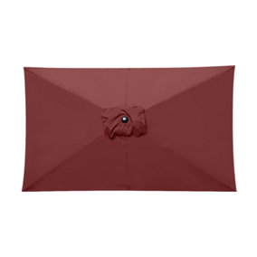 SunDaze Wine Red Replacement Parasol Fabric Garden Umbrella Canopy Cover for 3X2m 6 Arm Parasols