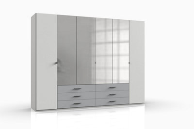 SUNDON 6 door 6 Drawer White And Grey wardrobe