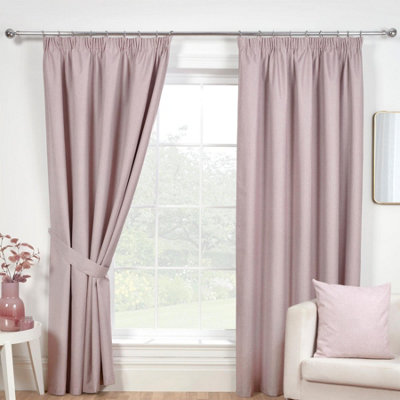 Sundour Eclipse Blackout Pencil Pleat Curtains Pink 90x90"