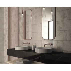 Sundown Grey Matt Metallic Effect 300mm x 600mm Rectified Porcelain Wall & Floor Tiles (Pack of 6 w/ Coverage of 1.08m2)
