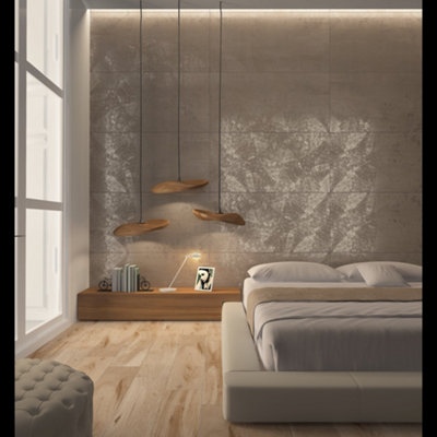 Sundown Taupe Matt Metallic Effect 100mm x 100mm Rectified Porcelain Wall & Floor Tile SAMPLE