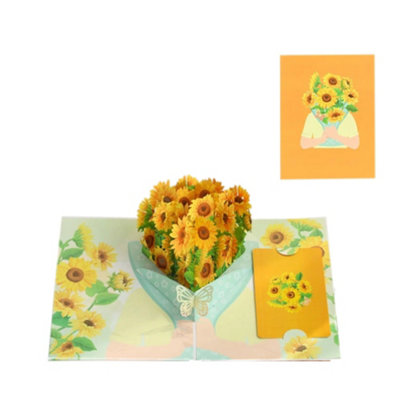 Sunflower Bouquet in Hand 3D Pop Up Greeting Card - Mother's Day ...