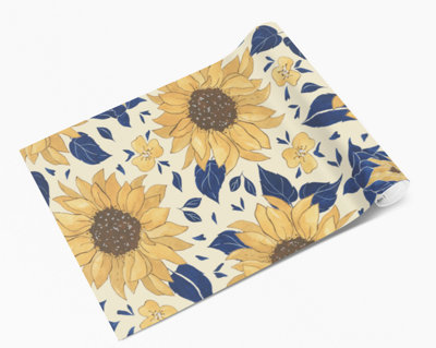Sunflower Floral Flowers Self Adhesive Vinyl Wrap For Furniture ...