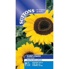 Sunflower Giant Yellow 1 Seed Packet (50 Seeds)