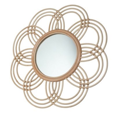 Sunflower Large Rattan Mirror in Natural (H)79cm x (W)79cm