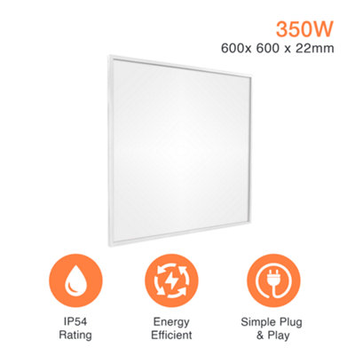 SUNHEAT Mirrorstone 0.35KW - Wall mounted Far Infrared Panel Heater -  Energy Efficient | DIY at Bu0026Q