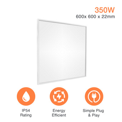 SUNHEAT Mirrorstone 0.35KW -  Wall mounted Far Infrared Panel Heater - Energy Efficient