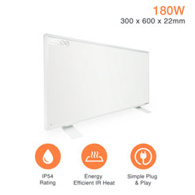 SUNHEAT Mirrorstone 180W - Floor Standing or Wall mounted Far Infrared Panel Heater