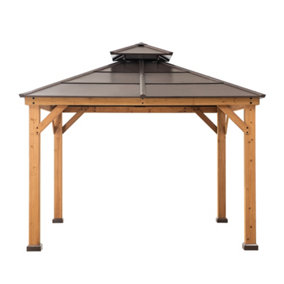 Sunjoy Cedar Wood Gazebo PAPS - 335cm x 335cm Brown