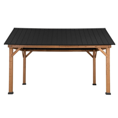 Sunjoy Cedar Wood Gazebo Todi - 399 cm x 335 cm Anthracite