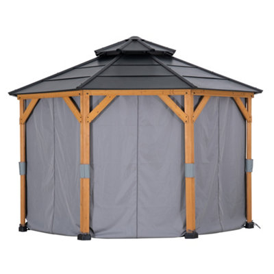 Sunjoy Curtain for Wooden Gazebo -395cm x 395cm, Suitable for A102007903