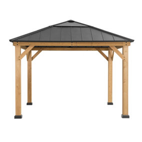 Sunjoy FSC Cedar Wood Gazebo PIRIN - 336cm x 336cm, Anthracite