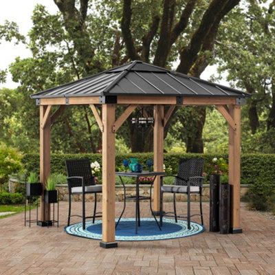 Sunjoy FSC Cedar Wood Gazebo RAPI 273cm x 273cm, Anthracite £1,095 at B&Q