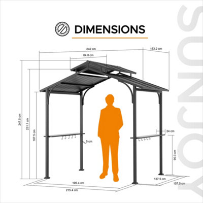 Sunjoy Arbrook 1,5 m. x 2,4 m. Grill Gazebo, Cachi
