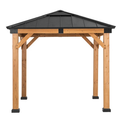 SUNJOY Outdoor Cedar Wood Gazebo RAPI - 273cm x 273cm, Anthracite