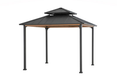 SUNJOY Outdoor Steel Gazebo Pasu - 300cm x 300cm, Anthracite