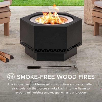 Sunjoy Smokeless Wood-Burning Fire Pit with Fire Poker - Garden