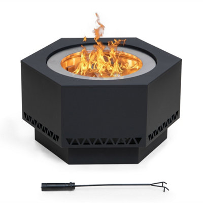 Sunjoy Smokeless Wood-Burning Fire Pit with Fire Poker - Garden