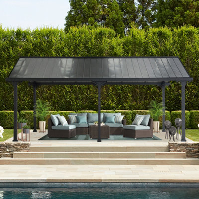 Sunjoy Steel Carport EIGER 367cm x 610cm Black