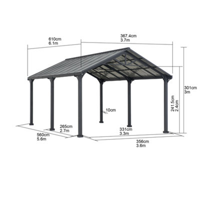 Steel carport canopy top