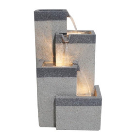 Sunlit Brook Fountain Mains Power Water Feature With Protective Cover