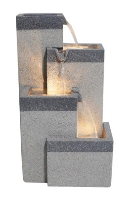 Sunlit Brook Fountain Solar Power Water Feature With Protective Cover