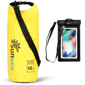 SUNMER 10L Dry Bag With Waterproof Phone Case - Yellow