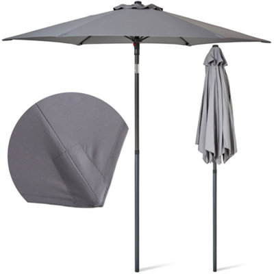 SUNMER 2M Push-up Garden Parasol Grey