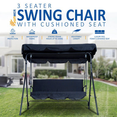 SUNMER 3 Seater Swing Bench with Detachable Canopy