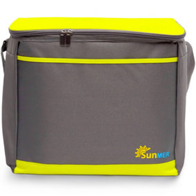 SUNMER 30L Cooler Bag With Shoulder Strap - Grey & Lime