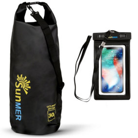 SUNMER 30L Dry Bag With Waterproof Phone Case - Black