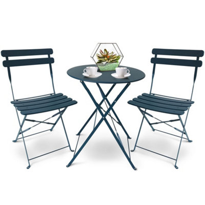 SUNMER Garden Bistro Table & Chairs Set Blue DIY at B&Q