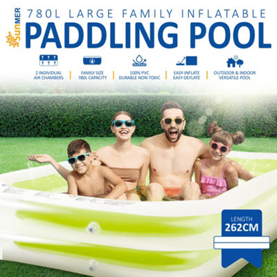 SUNMER Large Inflatable Family Paddling Pool - 103 Inches