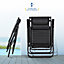 SUNMER Reclining Sun Lounger Garden Chair With Cup Holder - Black - Set of 2