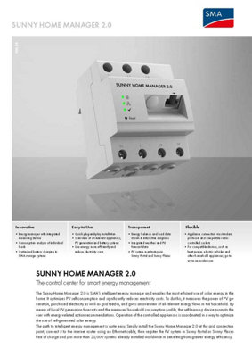 SUNNY HOME MANAGER 2.0 control center for smart energy management