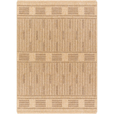 SUNNY In- & Outdoor Cottage Jute-Look Dark Brown Area Rug 160 x 213 cm