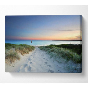 Sunrise Beach Walk Canvas Print Wall Art - Medium 20 x 32 Inches